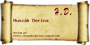 Huszák Dorina névjegykártya